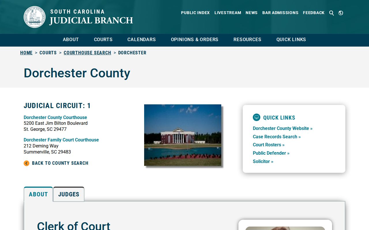 Dorchester County criminal court records courthouse profile